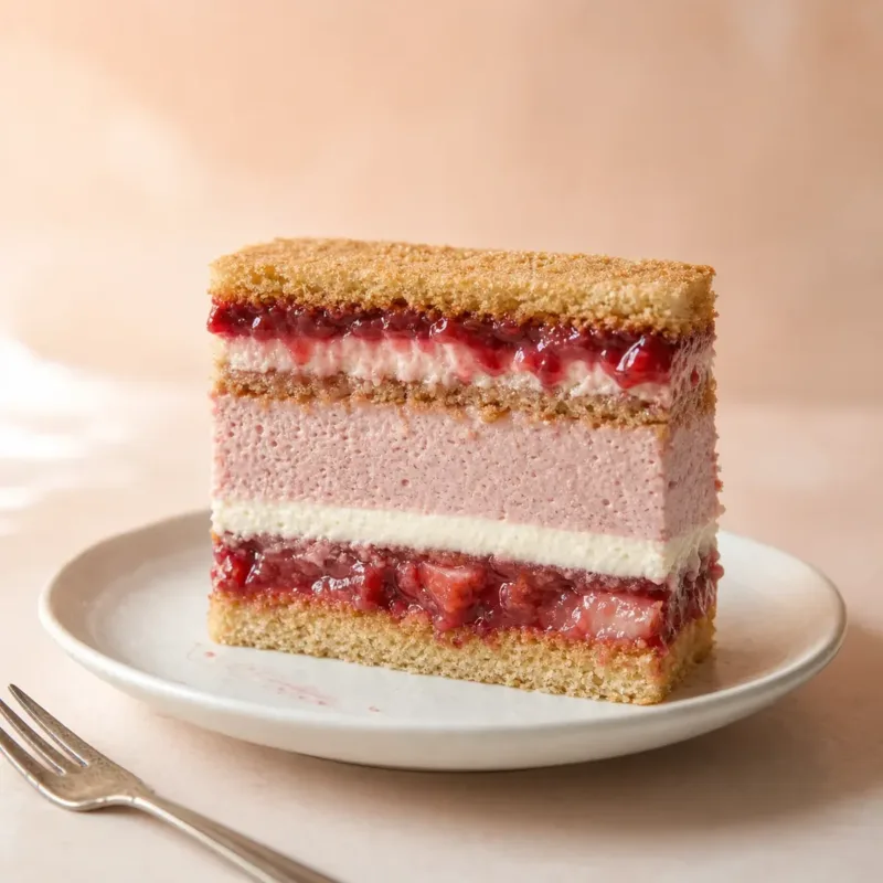 Начинка «Ванильный бисквит с клубникой» – разрез торта, Trinkoinna.cake
